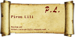 Piros Lili névjegykártya